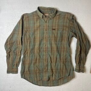 Woolrich Mens Large Plaid Long Sleeve Button Up Shirt Outdoor Casual Cotton